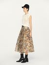INTO THE EAST 2025 Autumn/Winter Mosaic Print Silk-Cotton Top / Wide Waist Pleated Silk-Cotton Skirt ITE-E1DGAW084NCC21SK-HUA Skirt (ITE-E1DGAW079NCC21TP)